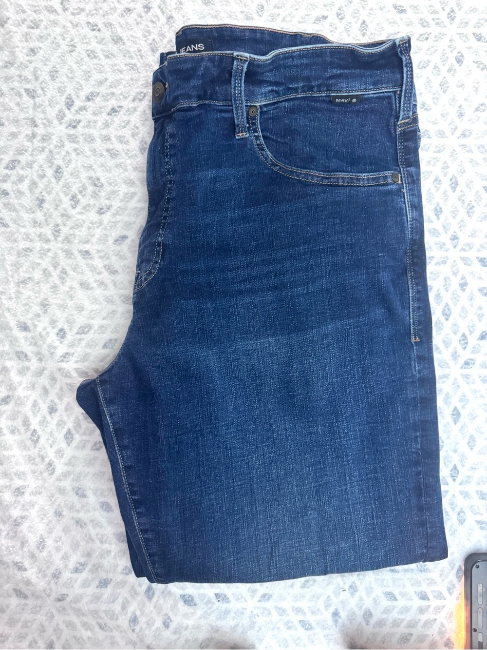 Mavi Men’s Dark Wash Stretch Jeans 38x32 Straight Leg Organic Cotton Excellent - Picture 10 of 10